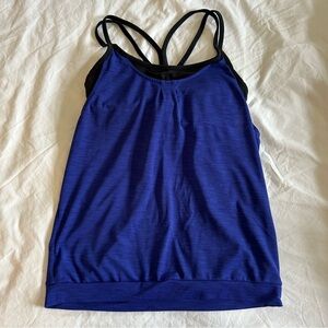 Athleta blue tank top with built in sports bra size XXS